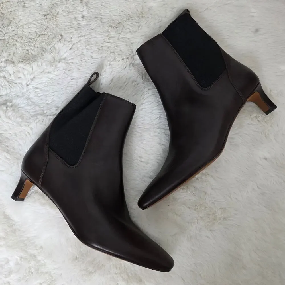 NEW Madewell The Dimes Chelsea Dark Brown Ankle Boots Turkish Coffee 8.5
